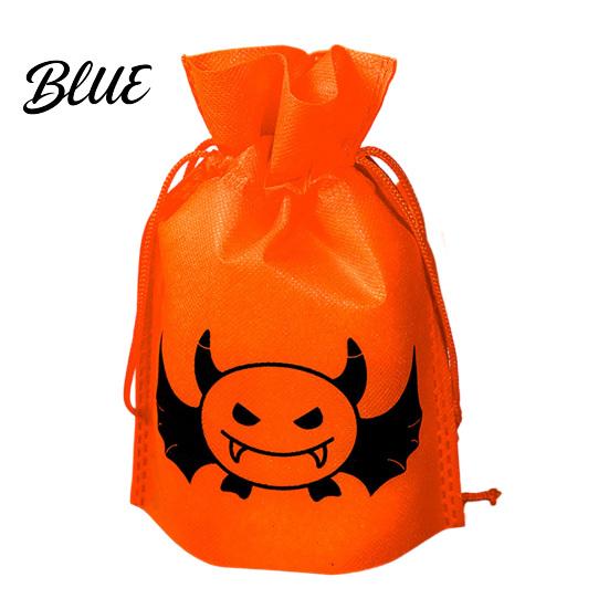 Portable Snack Bags for Halloween 5 Pcs Treats Bag Non-woven Fabric Pumpkin Candy Orange Black Goody Drawstring Goodie Party Favors Reusable