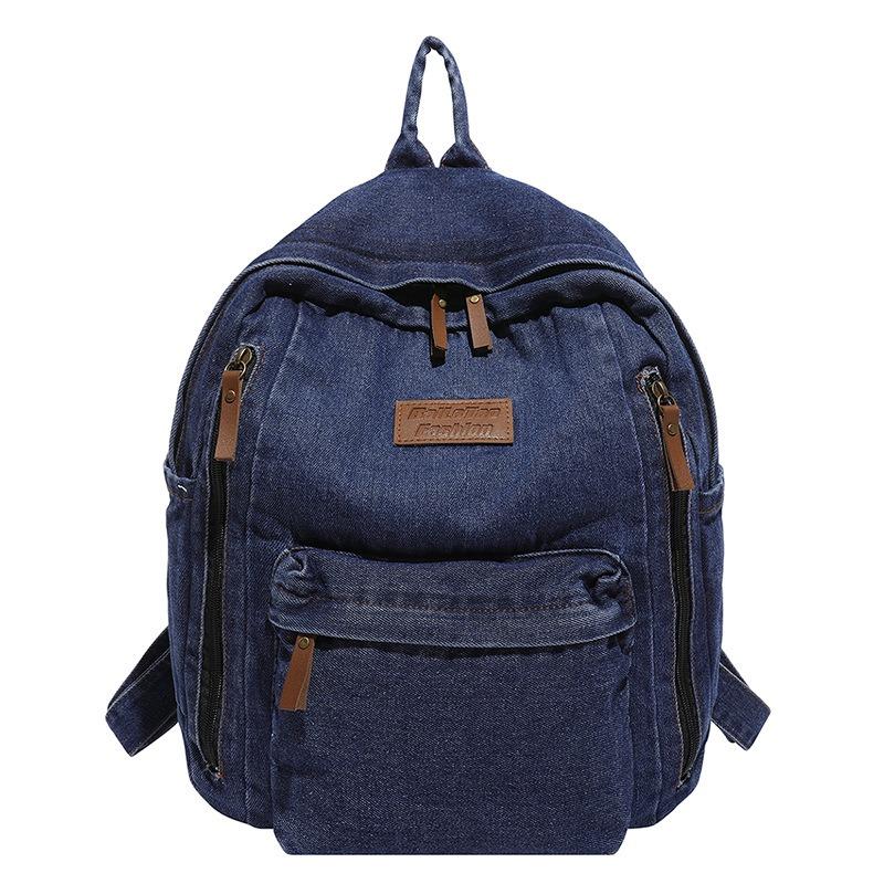 Large Capacity School Bag Handbag New Retro Backpack Female Original Style Student Denim Fashion Travel Backpack