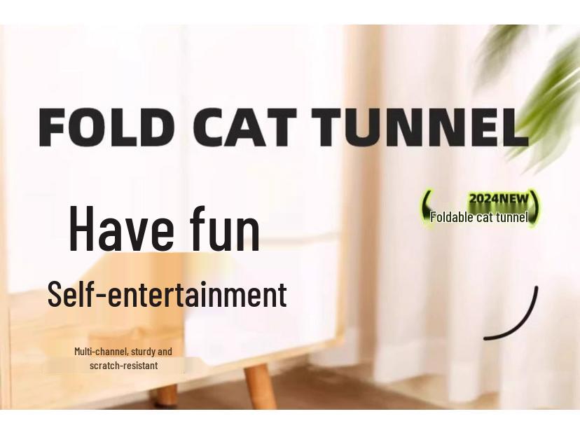 Self-Play Cat Tunnel Toy: Boredom Relief, Hiding House, Teaser Stick, Hot Seller
