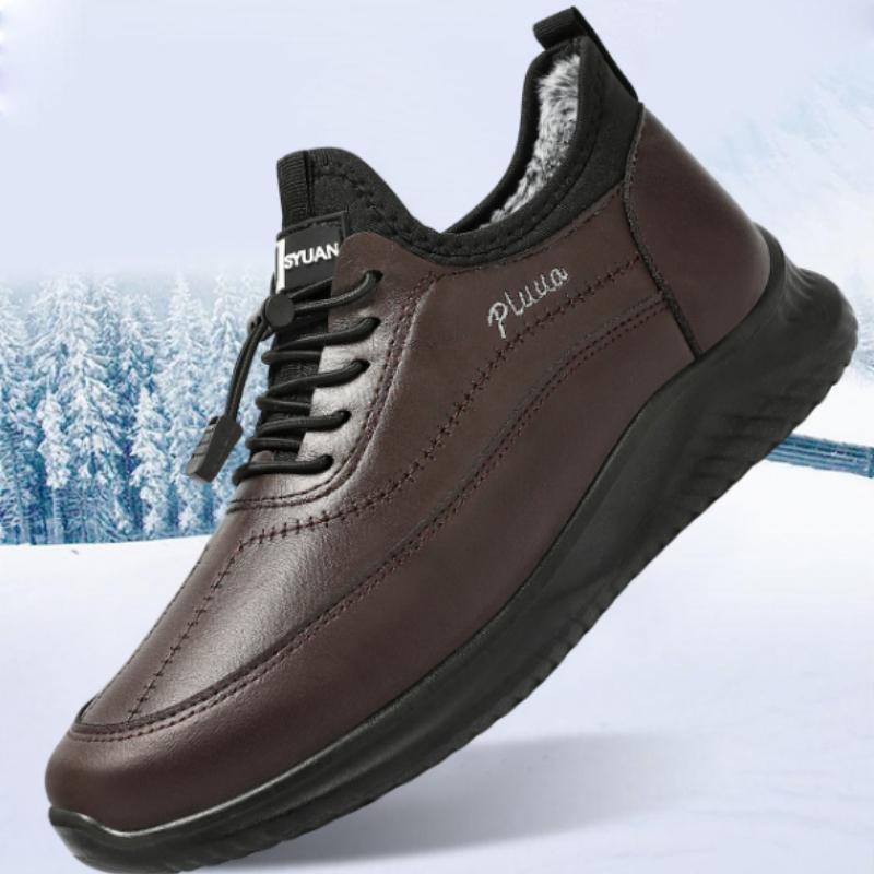 Men's Fleece-Lined Warm Shoes Winter Ankle Boots Lightweight Casual Walking Outdoor Shoes