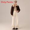 Winter Wool Cashmere Blend High Waist Wide Leg Pants For Women With Pockets And Drawstring