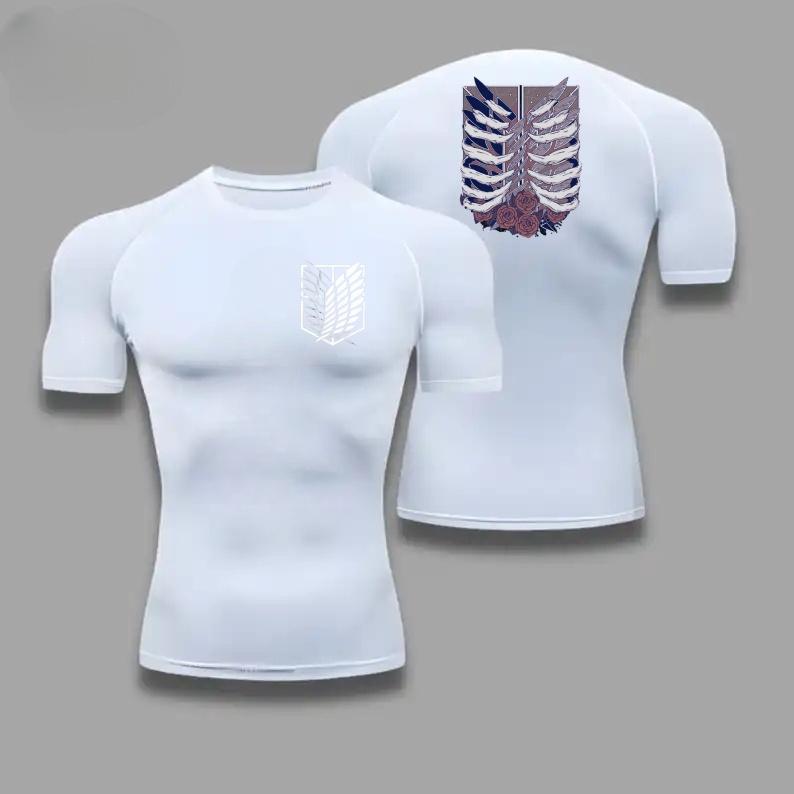 Comfortable Fitness T-shirt Men Scout Regiment Graphic Breathable Slim Fit Top Summer Gym Jogging Training Elastic Fitness Suit