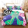 Teschio Horror Gotico Grafica Kai Wachi EDM Bass DJ Concerto Merch Set Biancheria da Letto Copripiumino con 2 Federe Adolescente Headbanger
