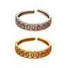 Women Ring Hollow Copper Coin Shape Adjustable Opening Design Finger Ring Fortune-Boosting Ring Versatile Jewelry Gift