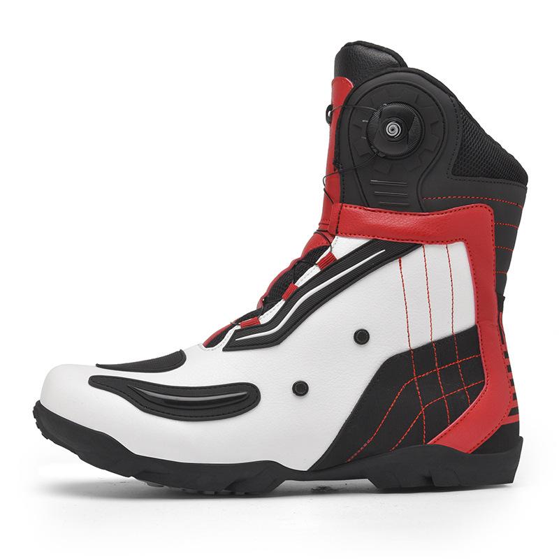 

Мотоциклетная обувь, обувь для езды на мотоцикле, мужские всесезонные кеды, мотоциклетные ботинки, гоночная высокая всесезонная мотоциклетная экипировка для путешествий 48 чёрный/белый