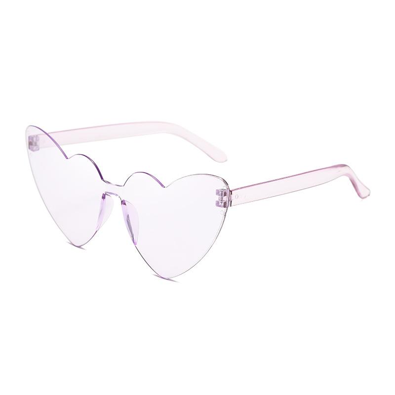 Thin peach heart sunglasses love sunglasses jelly color rimless heart type one-piece glasses candy color eyes