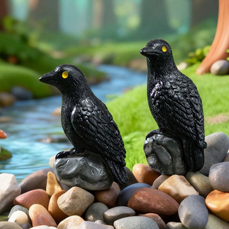 3PCS Beautiful Jackdaw Sculptures Intricate Build Birds Fashion Decoration Great For Outside And Indoor Enhancement