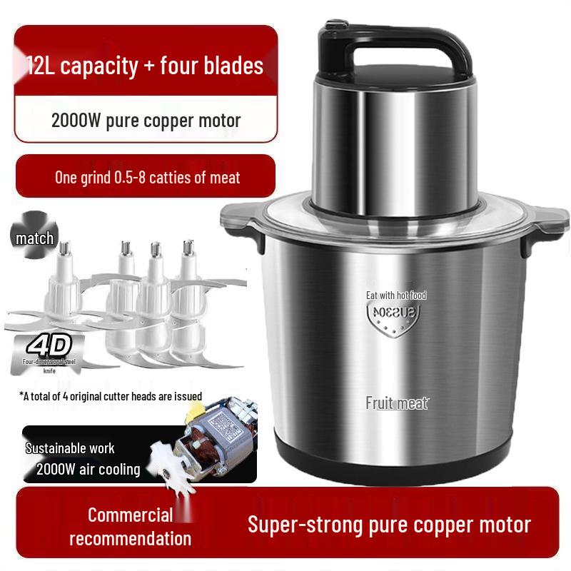 High-Power Multifunctional Food Processor: Electric Mincer & Mixer for Large Capacity
