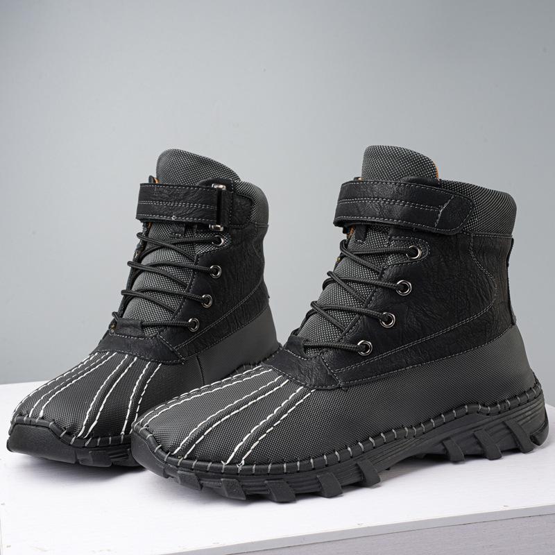 2025 Popular Martin Boots Men's Leather High-top Large Size Winter New Velvet Thickened Tooling Boots