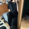 Ice Silk Pyjamas Kvinner Solid todelt sett Sommer Natttøy Kortermet Høst Koreansk Klassisk Basic Elegant Chic Trend