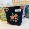Women's Cosmetic Bag Small Vintage Purple Flowers Cosmetics Lipstick Storage Bag Coin Purse Card Sanitary Napkin  Holder Case