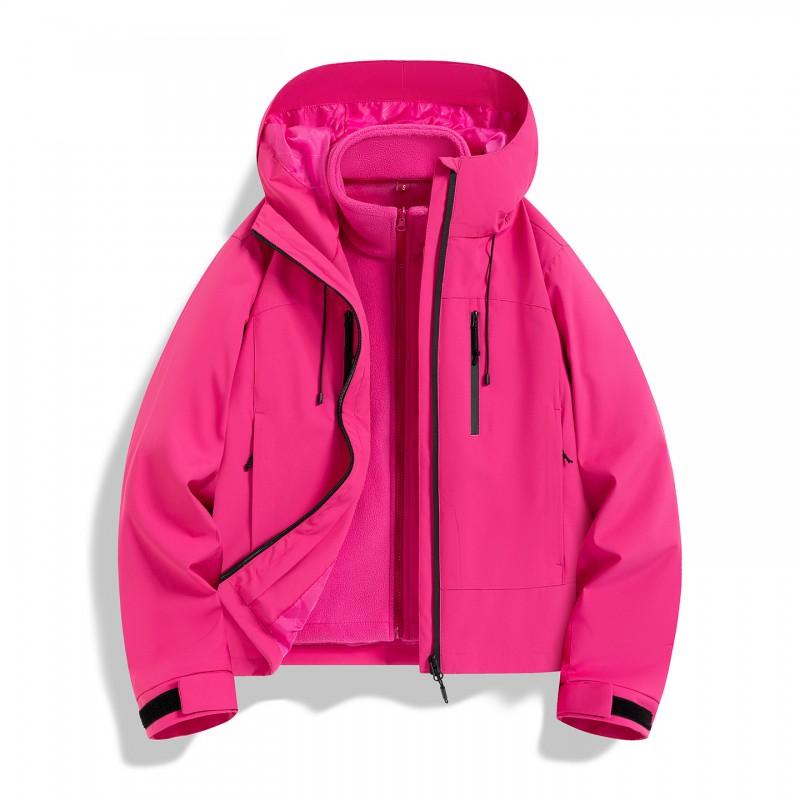 3-in-1 Detachable Windproof Waterproof Hiking Jacket Men Women Lightweight Outdoor Shell With Fleece Liner Fall Winter