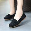 20 Spring and Summer New Casual Flat Beanie Shoes Women's Suede Bow Non-slip Large Size Single Shoes