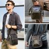 Black Angel Head Leather Passport Boarding Pass Storage Men's Shoulder Bag Multi Functional Genuine Crossbody