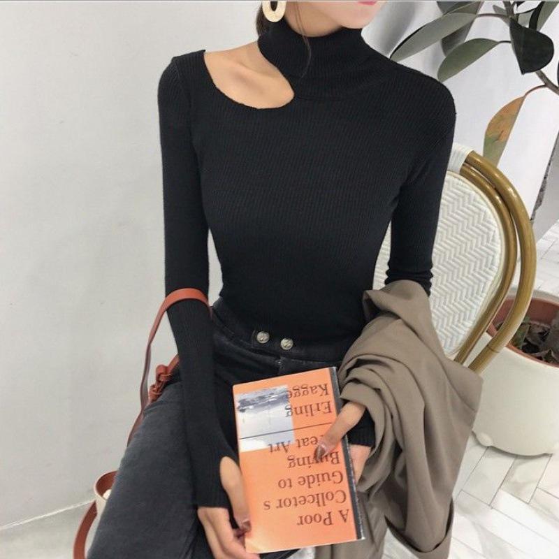 Women's Slim Korean Knitted Sweater - Versatile and Stylish for Autumn/Winter 2022