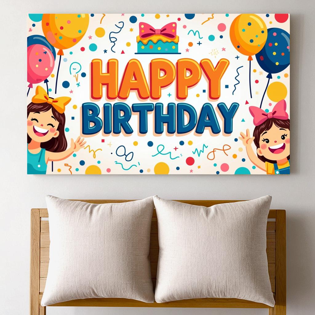 Celebration Background Kids Decoration Event Backdrop For Birthday Gathering Indoor Decoration Family Event
