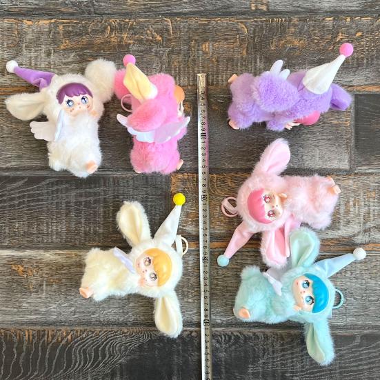 Vinyl Doll Keychain Hanging Decoration Mini Plush Pajamas Angel Girl Bag Charm Purse Pendant Backpack Schoolbag Hanging Ornament Women Girls Gift