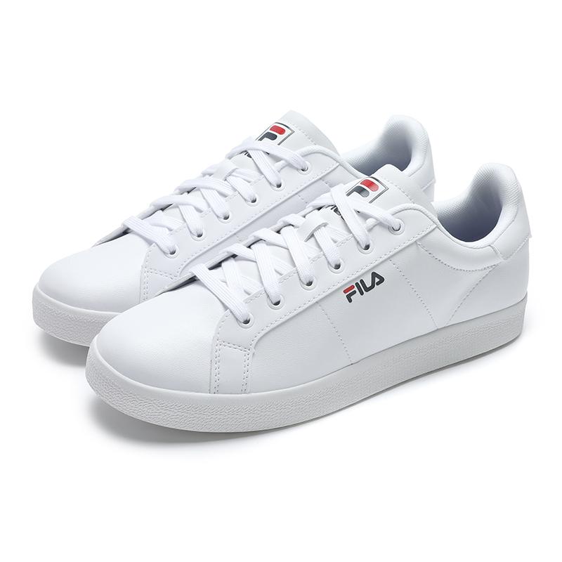 FILA Court Deluxe Casual Lace-Up Slip-Resistant Breathable Durable Low-Top Skate Shoes Men Sneaker White T12M024301LWT