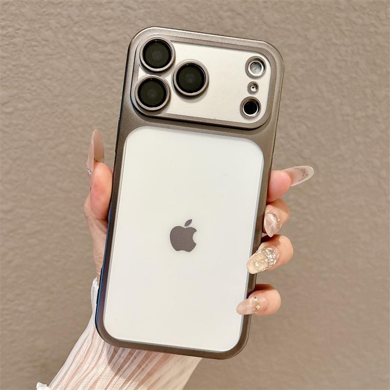 Luxury Translucent TPU Matte Plating Shockproof Soft Case For iPhone 17 Air 16 E 15 14 13 12 11 Pro Max Plus Lens Protect Cover