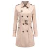 Women Slim Windbreaker Double Breasted Long Trench Coat Jacket Overcoat Outwear