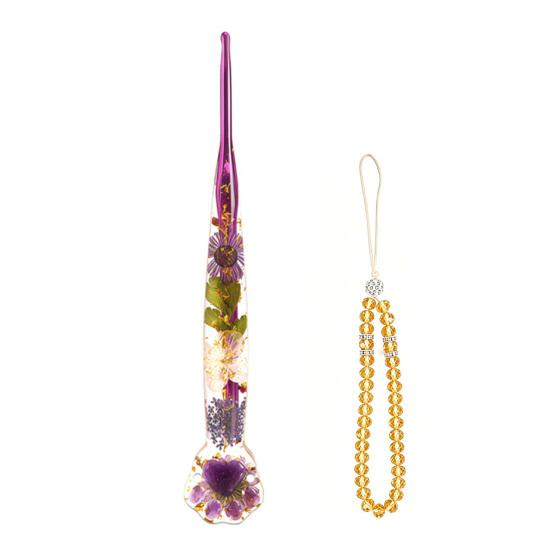 Floral Resin Crochet Hook Dried Flower Clear Handle Crochet Hook 1 Pc
