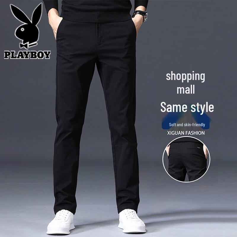 Playboy Men s Straight Fit Business Casual Trousers 32