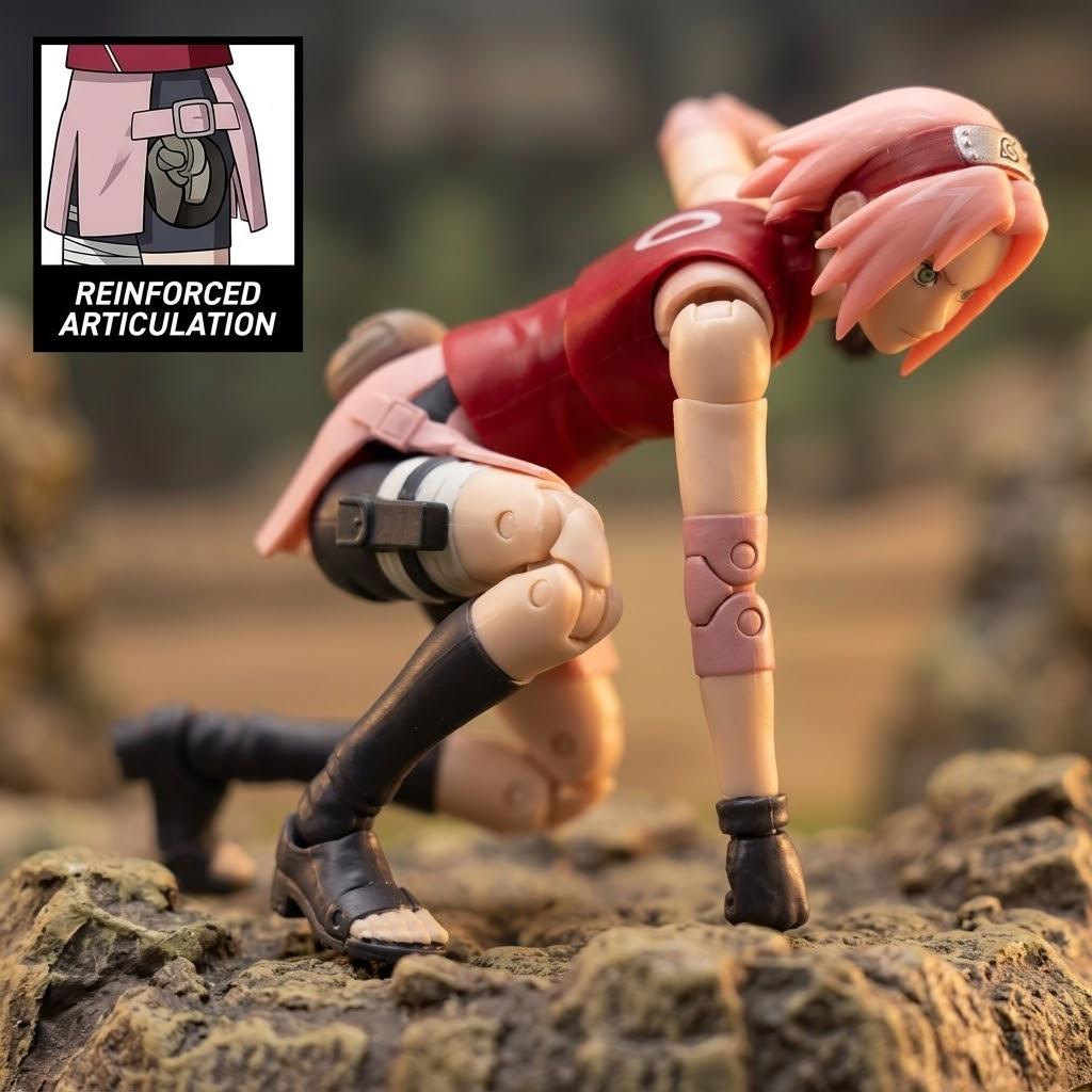 Anime Helden Naruto Shippuden Sakura Haruno Actionfigur - 16,5 cm Bewegliche Spielzeugfigur mit austauschbaren Händen und Zubehör