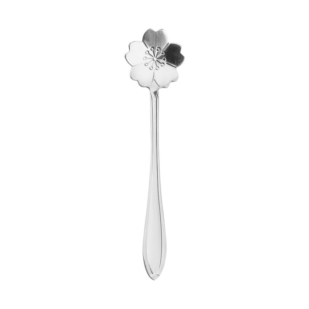 Gold Plated Christmas Flower Mixing Spoon - Japanese Stainless Steel Coffee Stirrer with Custom Logo Option.