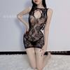 Sexy lingerie one-piece stockings mesh sexy black silk perspective seduction crotch passion free bed large size