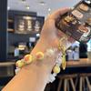 Net Red Beaded Bracelet Keychain: Cute DIY Candy Pendant & Anti-lost Phone Chain