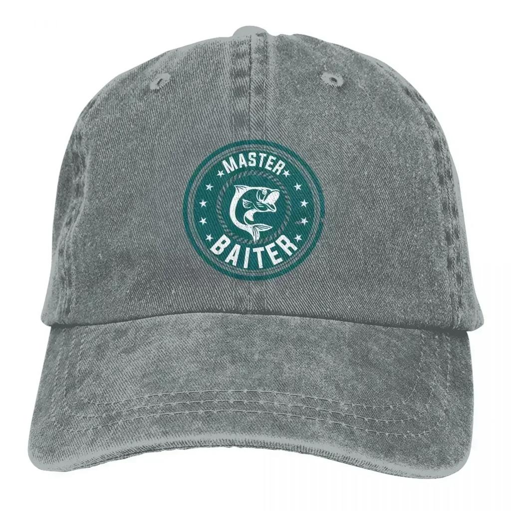 Master Baiter Fishing Lover Unisex Baseball Cap Washed Cotton Cap Vintage Casual Outdoor Sports Hat
