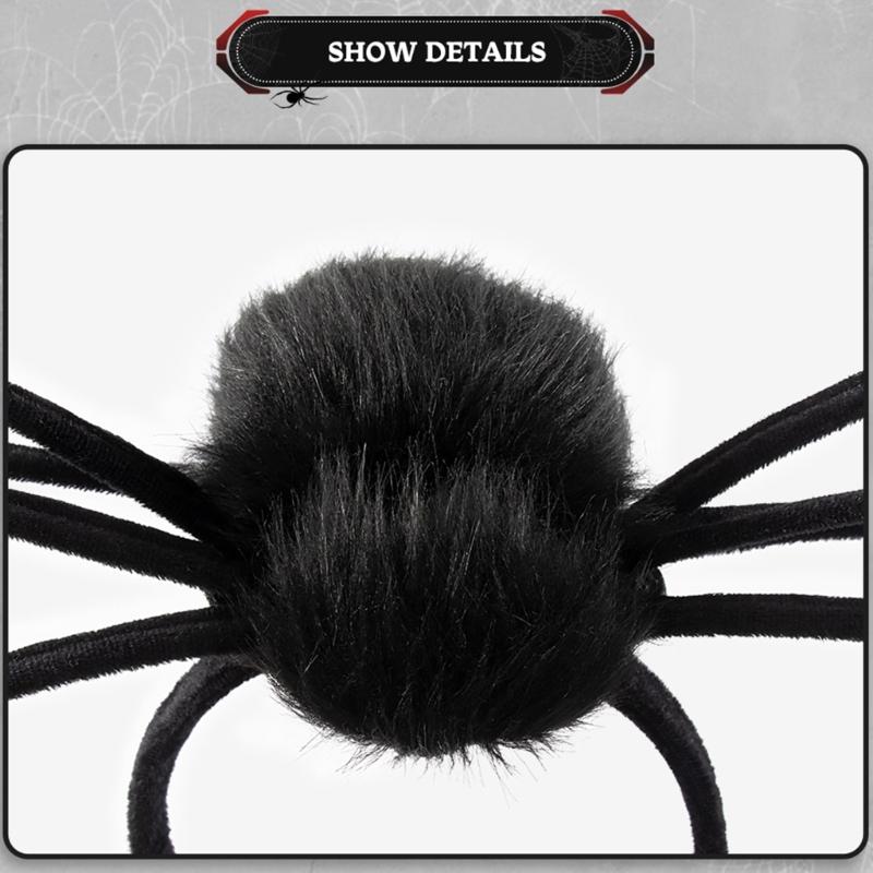Spiders Tiaras Headband for Halloween Celebration Hairhoop Role Play Headpieces Dark Series Prank Spiders Hairhoop