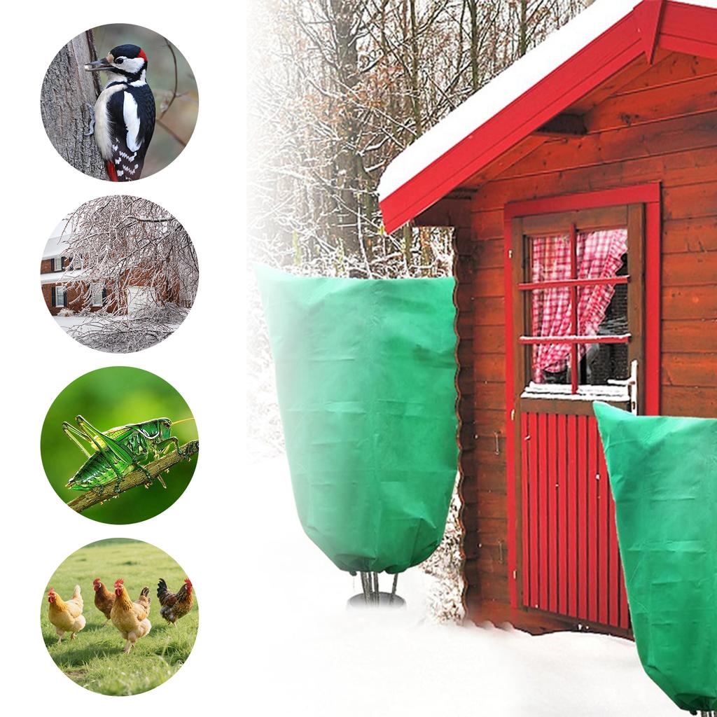 Pflanzenschutzhüllen Wiederverwendbarer Frostschutz Wintervliesbeutel Wickel Baumschutzhüllen für Außen Garten Topfpflanze Strauch