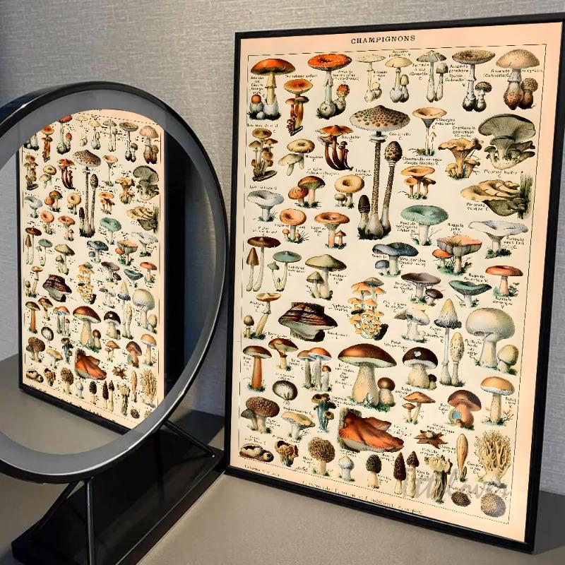 Vintage Plants Mushroom Medicine Flower Insect Butterfly Poster Paper Print Home Bedroom Entrance Art Painting Decoration
