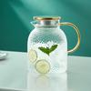 Glass Water Pitcher with Spout and Lid,