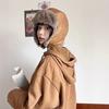 Winter Warm Faux Leather Aviator Hat With Fleece Lining Men Women Outdoor Skiing Cold Weather Ear Protection Cap