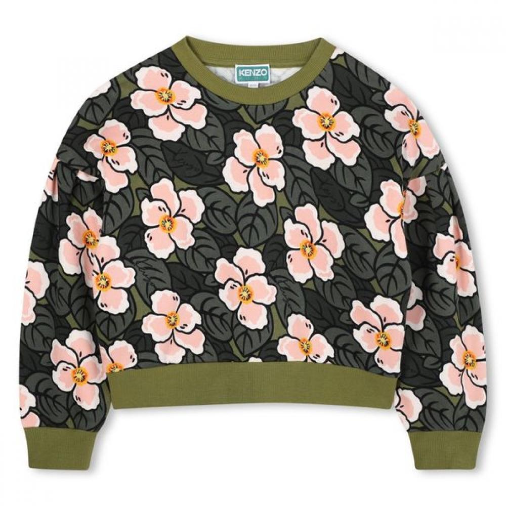 Kenzo Kids Sweatshirt Flower  25fw Z256agw412 Khaki/12Age_152CM