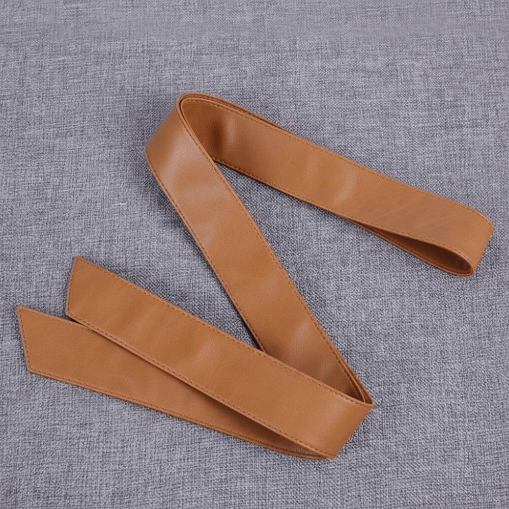 

Універсальні ремені з ПУ шкіри без пряжки, ремені з бантом, повсякденні ремені для сукні, пальто верблюд