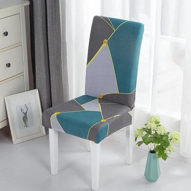 New Geometric Dining Chair Cover Spandex Elastic Chair Slipcover Case Stretch Chair Covers for Wedding Hotel Banquet Dining Room