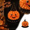 Glowing Pumpkin Door Hanger Halloween Decoration with Light
