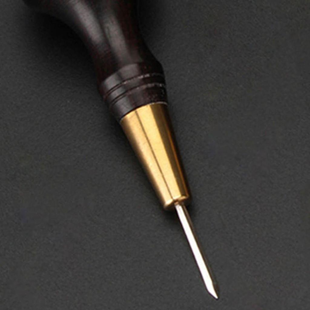 Stitching Awl Tool, Hand Leather Craft Sewing Gourd Shape for Punch Hole , 3mm