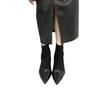 Huge Good-looking Small Short Boots Women's Pointed New Black Slim High-heeled Fashion Bare Boots Boots