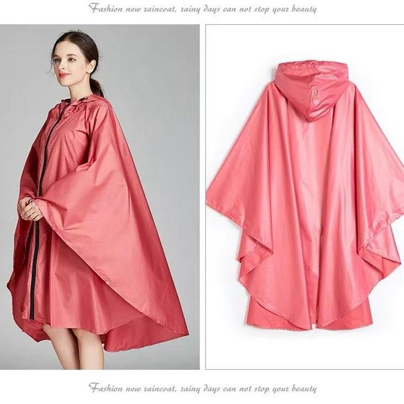 

Красочное дождевое пончо большого размера для женщин Легкий упаковываемый водонепроницаемый дождевик с капюшоном Ветрозащитная дождевая одежда