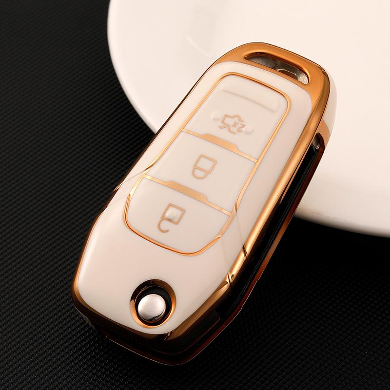 Tpu Smart Key Cover For Ford F-150 F-250 F-350 Explorer Ranger Ka Fiesta Mondeo Tpu Car Key Shell Case Holder Key Chain Set