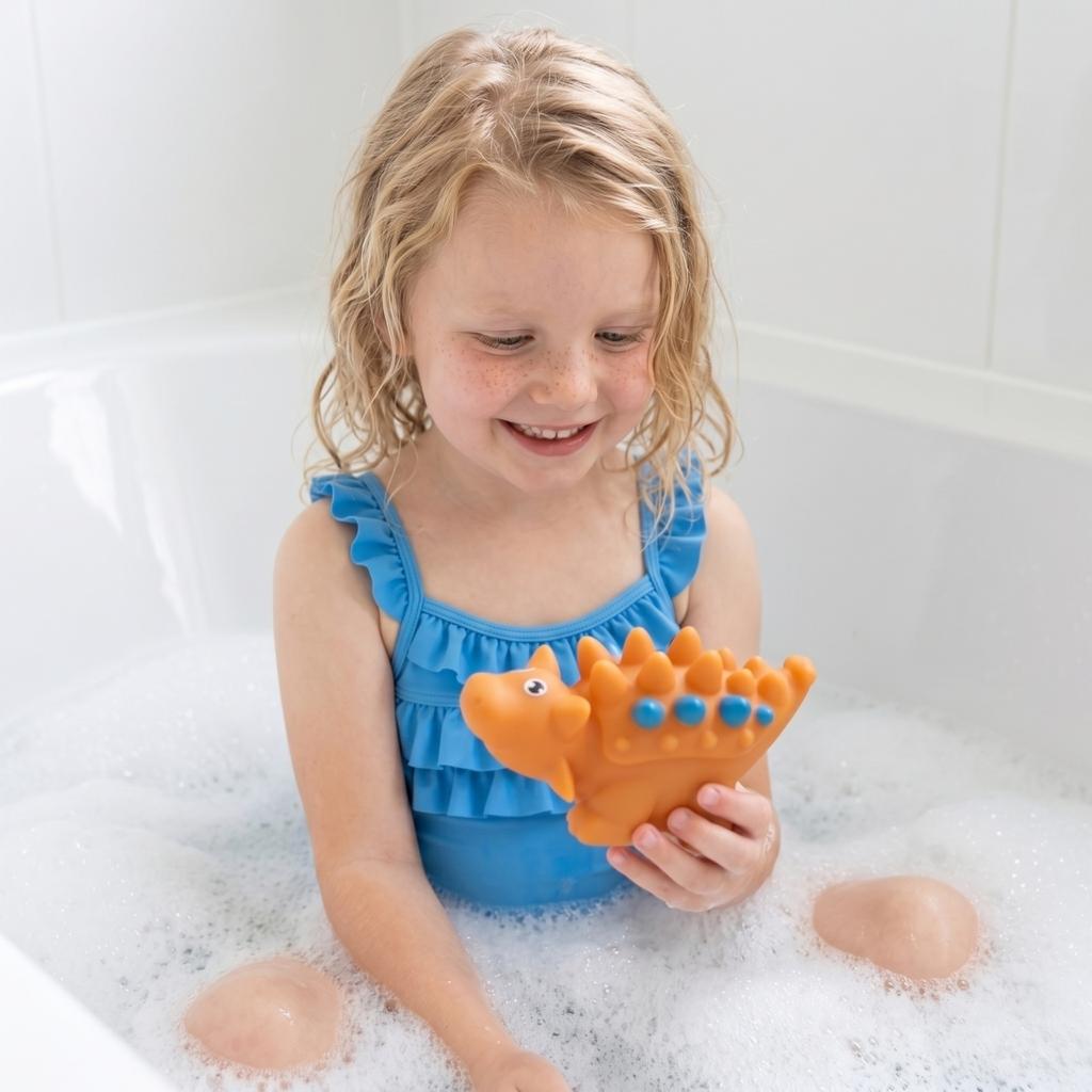 Dinosaur Animal Squeeze Toy Soft Vinyl Squeaky Bath Figure for Kids Desk Decoration and Stress Relief Play
