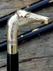 Solid Brass Horse Head Handle Handmade Style Wooden Stick Walking Shaft Cane
