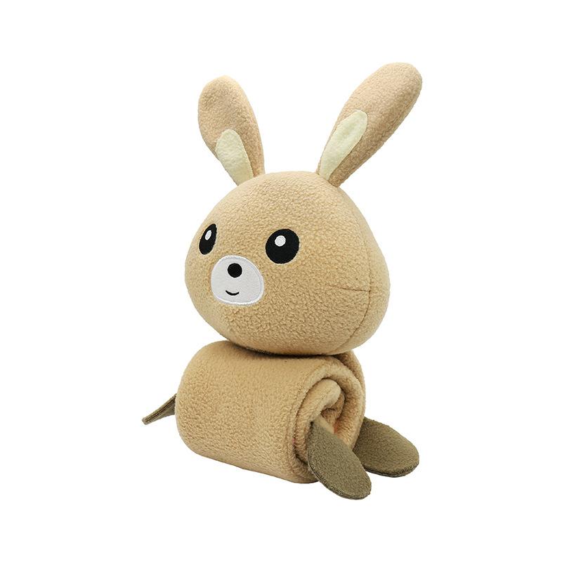 Manufacturer Cute Rabbit Design Bite Resistant Chew Dog Plush Feeder Toy бежевый
