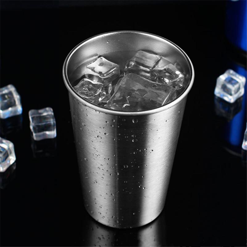 304 Edelstahl Kaffeebecher Wiederverwendbare Bierkrüge Tee Milch Wasser Tassen Geschirr für Camping Barware