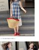 Stylish Plaid Stripe Vest & Lace Hem Top Two-Piece Set for Girls - Summer 2026 Collection