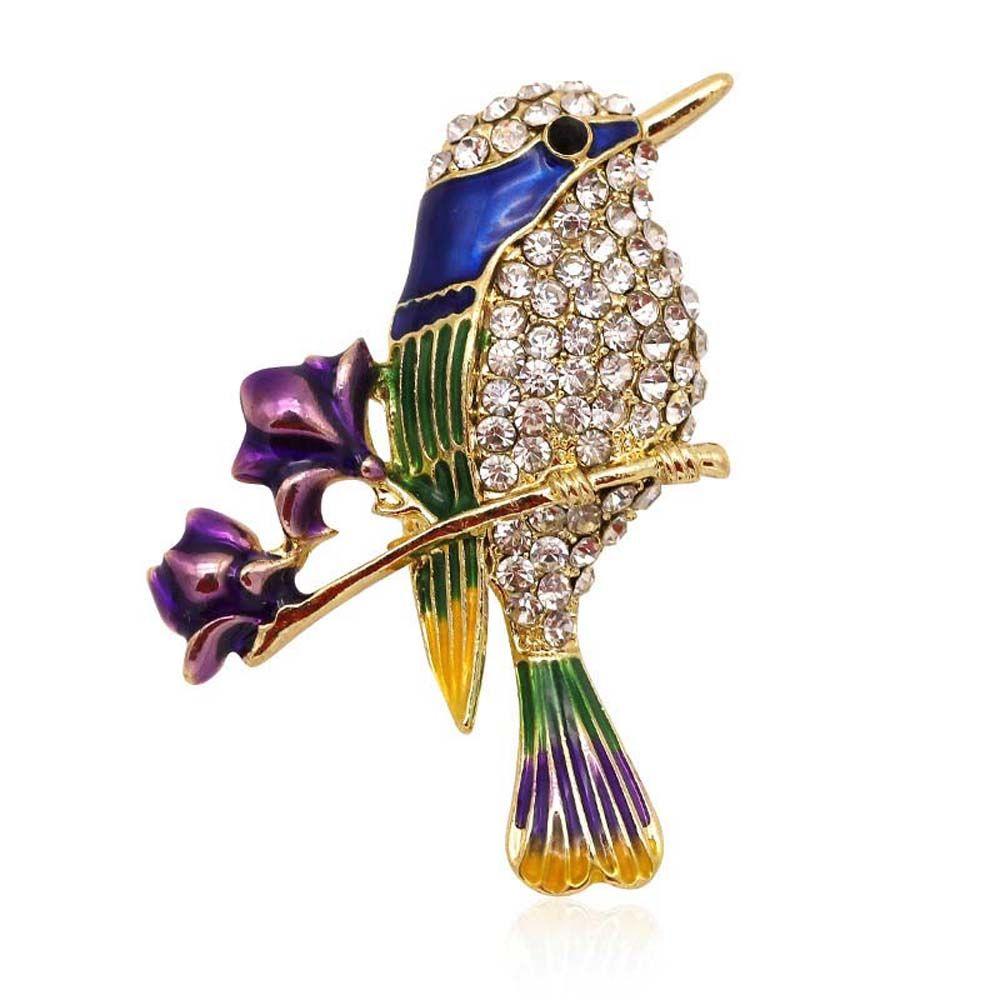 

Rhinestone Zinc Zinc Alloy Accessories Branch Flower Enamel Animal Brooches Pins Jewelry Lapel Pin Badge